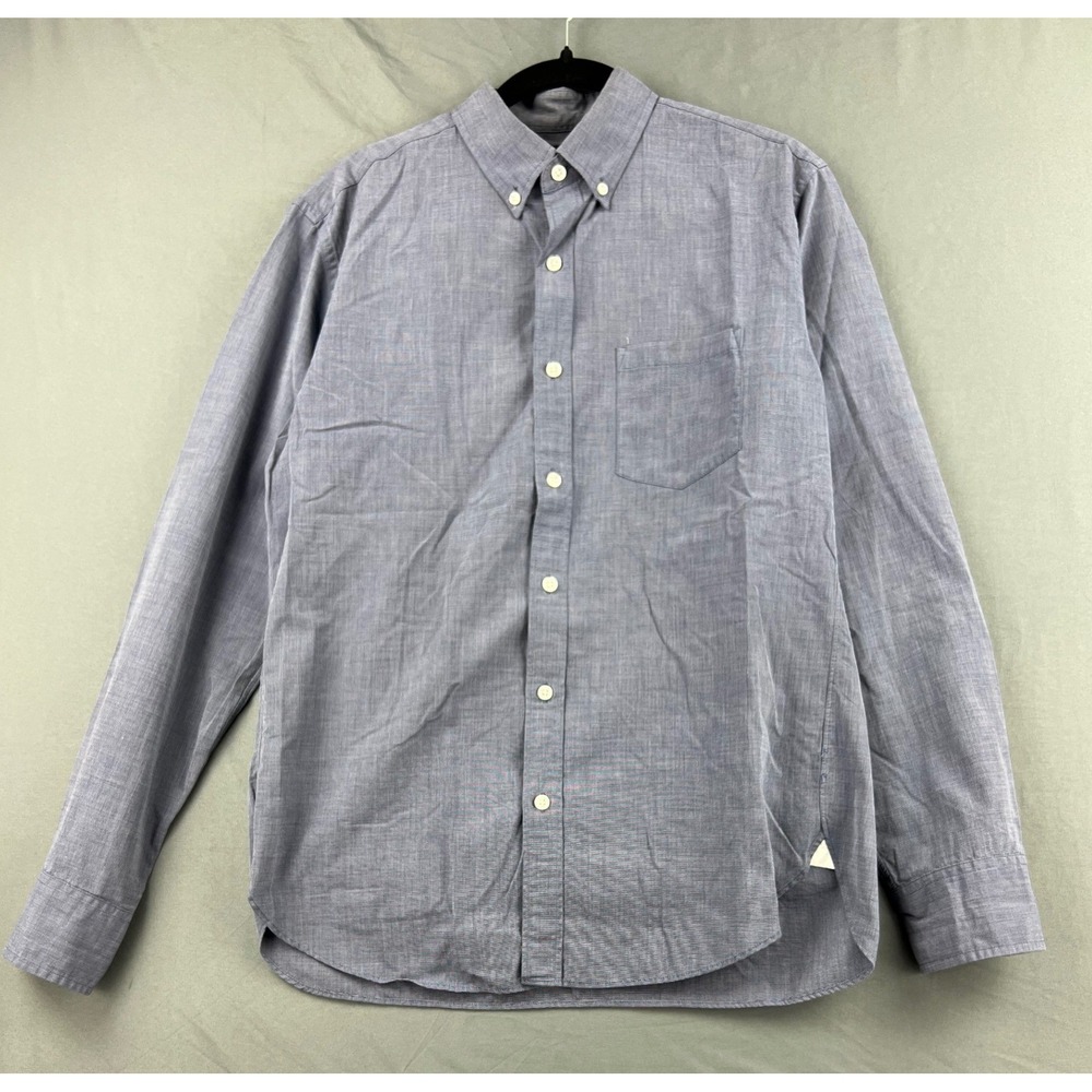 J.Crew Button Down Shirt Mens Medium Blue Micro Stripe Long Sleeve Good